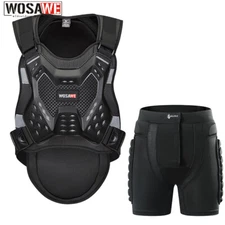 WOSAWE Motorcycle Full Body Hard Shell Chest Armor Protective Jacket Hip Shorts
