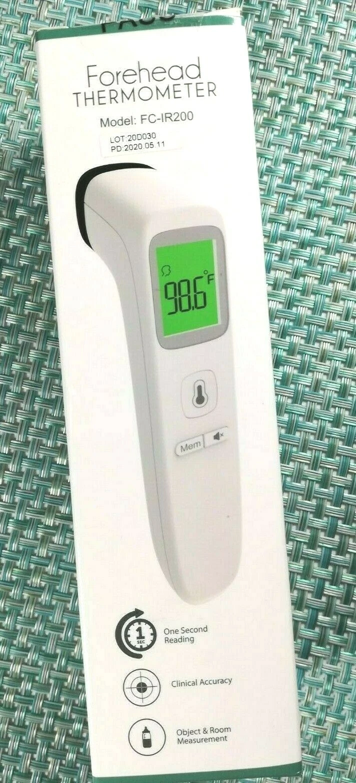 Non-Contact Forehead Infrared Thermometer With Fever Alarm + Memory Function