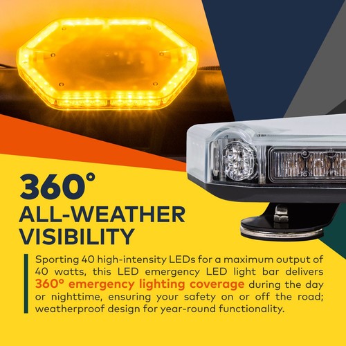 NanoFlare NFMB40 12" 40W White LED Strobe Mini Light Bar for Tow Truck Vehicle - Picture 3 of 7