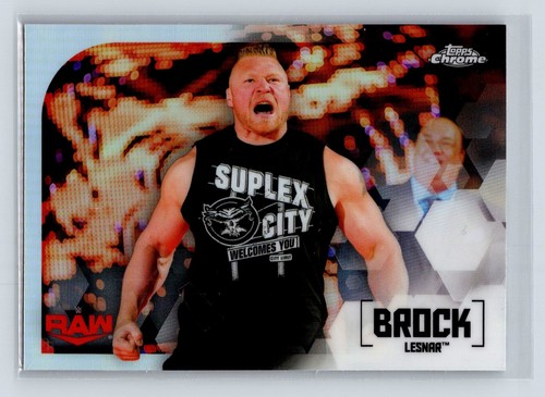 2020 Topps WWE Chrome Brock Lesnar [Refractor] #16 card