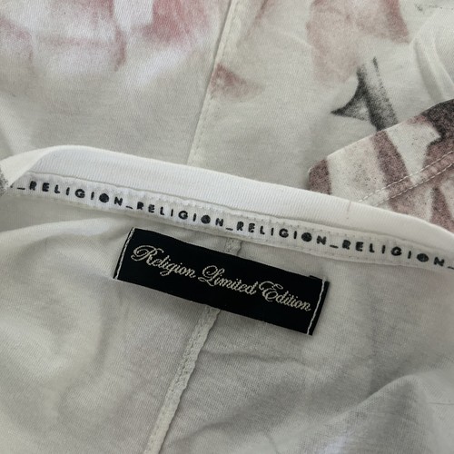 Religion Limited Edition Tee Tshirt Small 10 White Floral Roses Short Sleeve - Picture 3 of 4