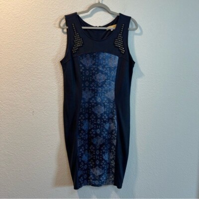 Women's Biba blue patterned studded detail sleeveless dress size US XL | eBay Women's Biba blue patterned studded detail sleeveless dress size US XL | eBay