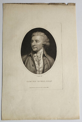 1798 antiker Kupferstich Edmund Burke Esq Portrait John Chapman georgisch politisch