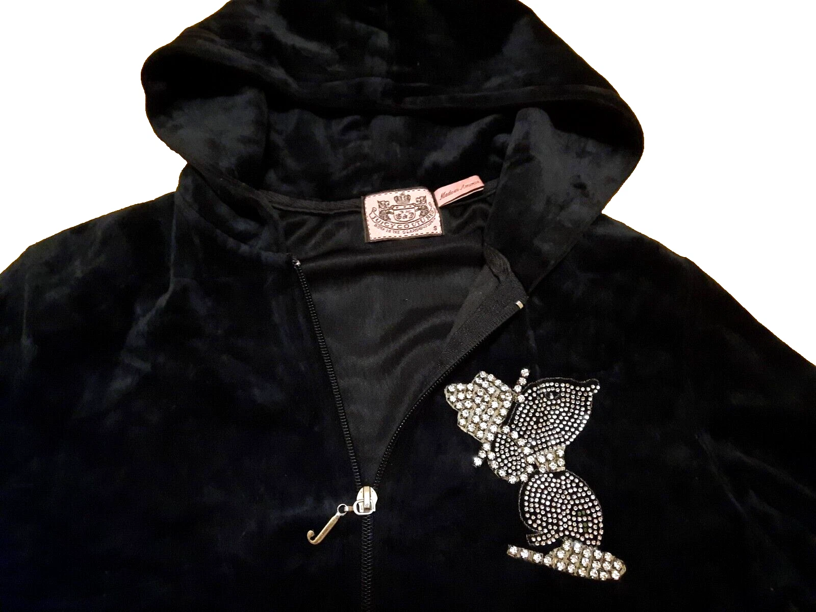 SACAI Felpa donna Juicy Couture con cappuccio strass taglia S ottime condizioni