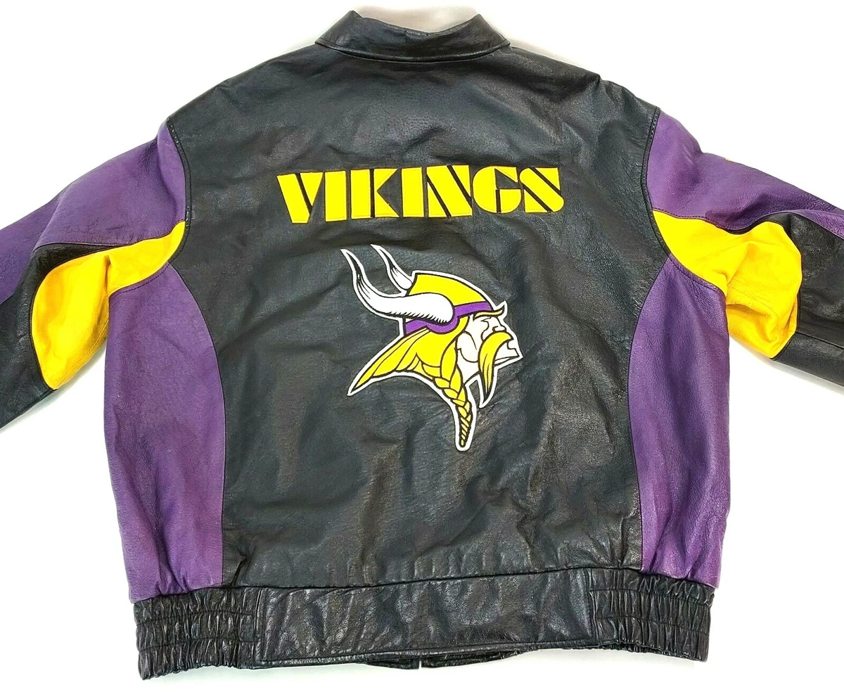 Minnesota Vikings Vintage 80s 90s G-III Carl Banks Leather NFL Varsity  Jacket XL