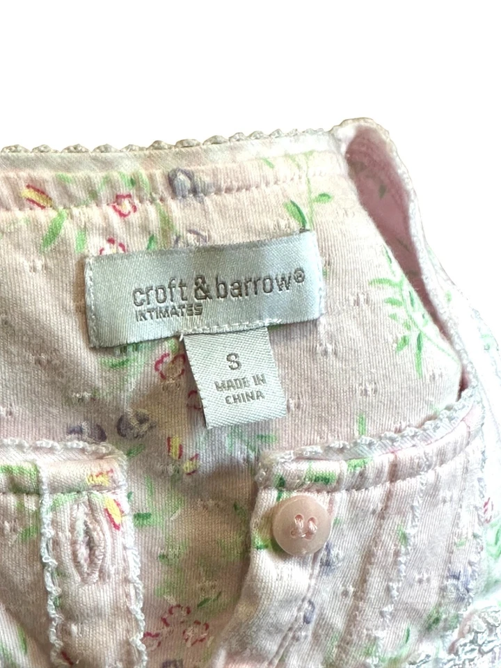 Croft & Barrow Sleeveless Night Gown Light Pink Pin Tucking And Lace Detailing S - Image 4 of 4