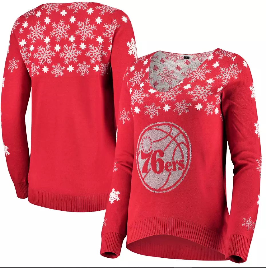 Team Logo Philadelphia 76Ers Ugly Christmas Sweaters