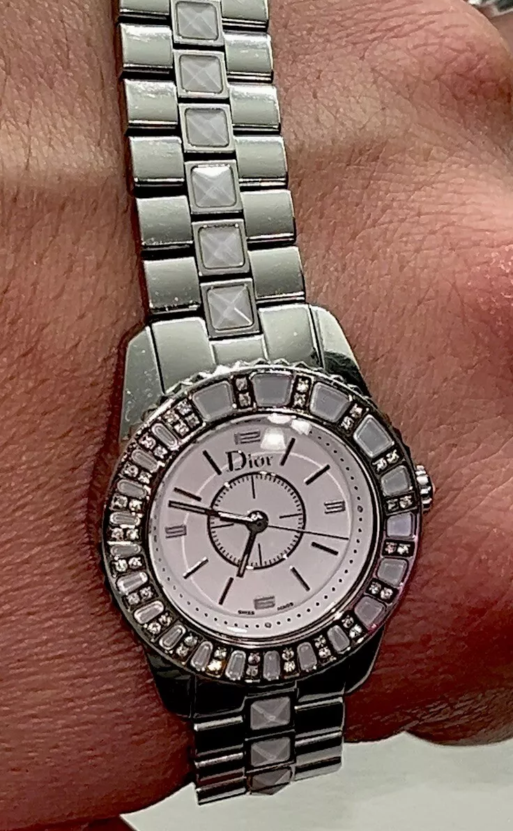 Montre femme Christian Dior Christal diamant 28 mm luxe Gucci Fendi