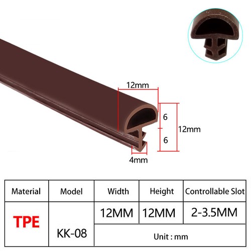 TPE Wooden Door Sealing Strip, Slot Type Strip, Door Seam Edge Sealing Strip - Picture 16 of 27