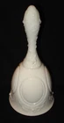 Vintage Fenton White Milk Glass Glossy Medallion 6 ¾” Rose Flower Handled Bell
