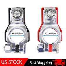 PAIR CAR BATTERY TERMINAL CLAMP CONNECTORS POSITIVE NEGATIVE RELEASE DISCONNECT