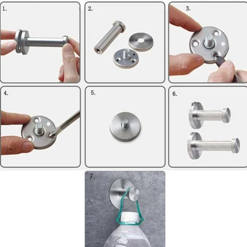12 Stück Kleiderhaken Garderobenhaken Edelstahl Wandhaken Handtuchhalter Haken - Bild 3 von 12
