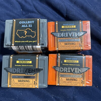 DRIVEN by BATTAT Pocket Series 1 Mini Vehicles Construction Rescue- Lot Of 4