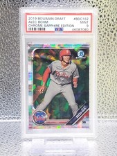 Alec Bohm (2019) Bowman Draft Chrome Sapphire REFRACTOR  [ PSA MIN 9 ]