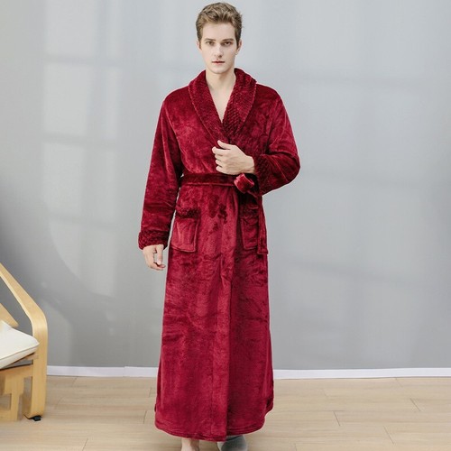 Warm Velvet Thicker Sleep Bath Robe Women Men Dressing Gown Hotel Bathrobe Towel - Picture 10 of 33