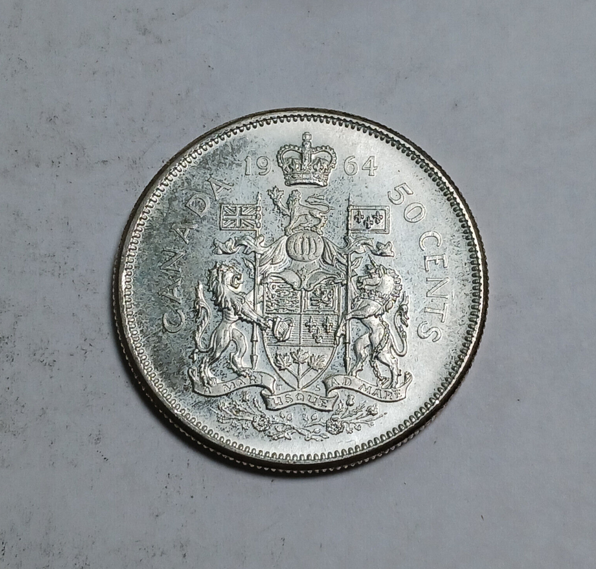 1x 1964 Canada 50 Cents - 80% Silver - Elizabeth II - Canadian