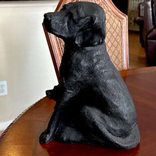 Vintage Cast Iron Black Labrador with Baby DogDOORSTOP 19 Lbs 13” Tall - Picture 3 of 10