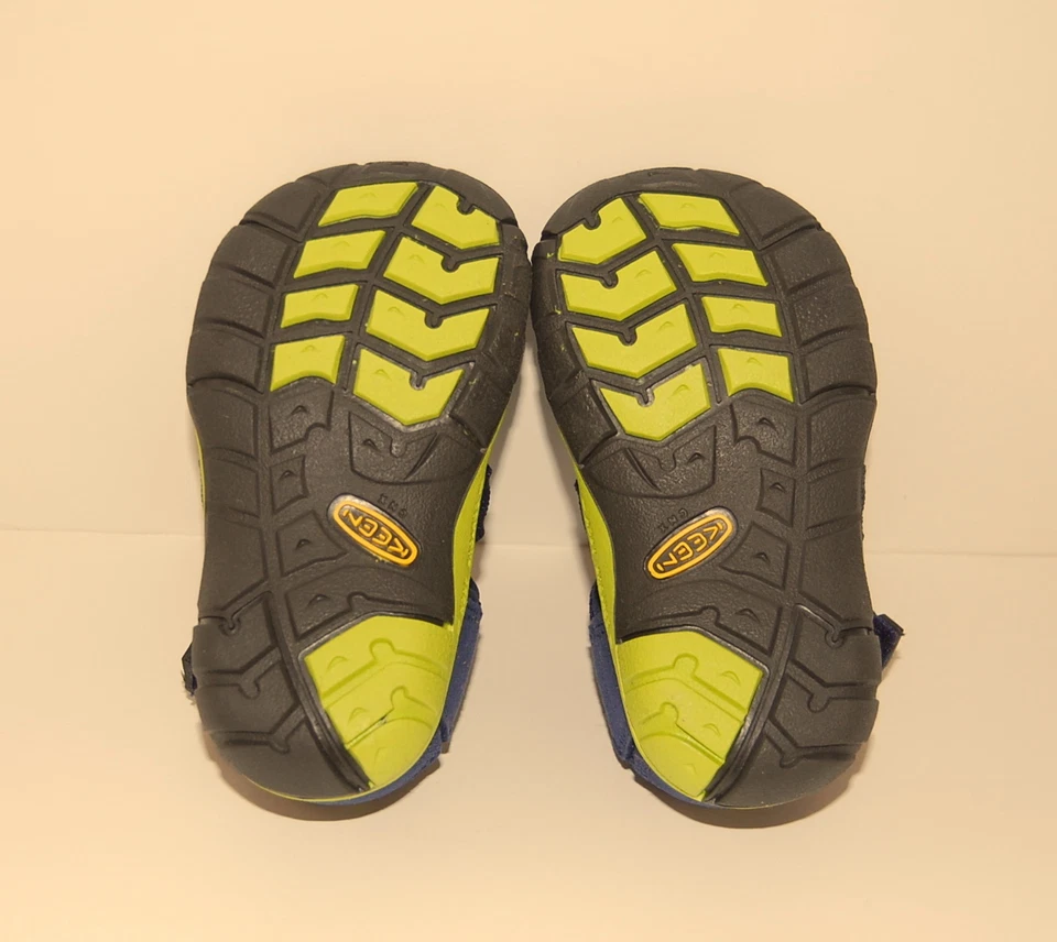 Keen Sandals 4 Seacamp Blue Lime Green NIB Shoes Toddler Hook & Loop Covered Toe - Image 4 of 4