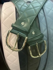 Tailored Sportsman Quilted Leather Belt Hunter Green/Gold Medium