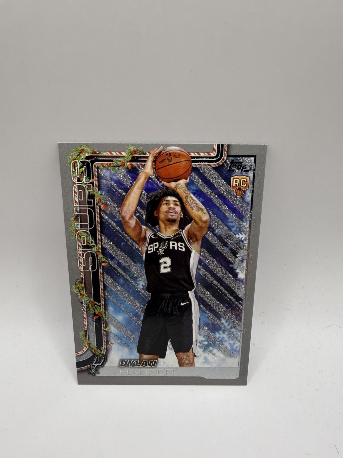 2025-26 Topps Holiday - Dylan Harper #H162 Holiday Silver Glitter (RC)