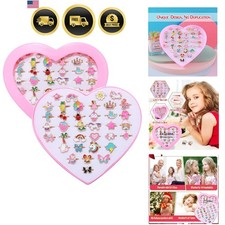 Kids Jewels Rings Set 36PCS Adjustable Unicorn Rings Toys for Girls