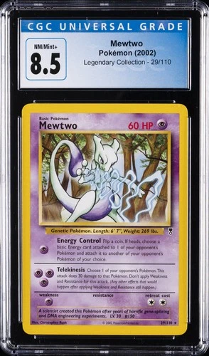 2002 POKEMON LEGEND COLLECTION #29/110 MEWTWO CGC 8.5