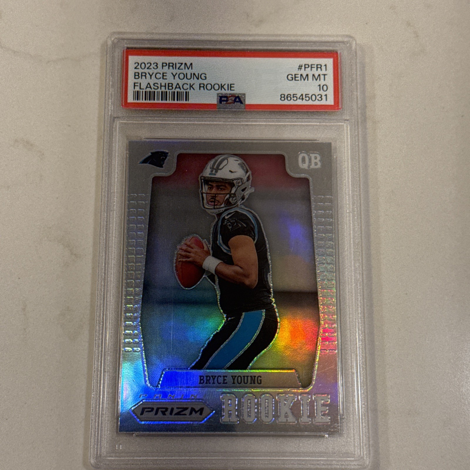 2023 Prizm Bryce Young Flashback Rookie #PFR1 PSA-10 Silver Chrome