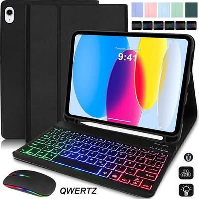 QWERTZ Tastatur Hülle Mit Beleuchtete für iPad 10th/11th Generation 11'' A16 2025