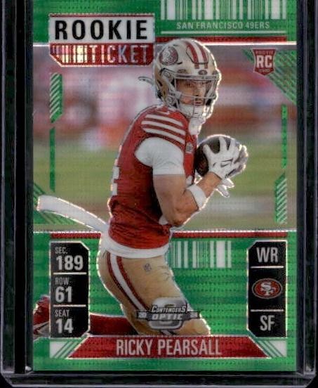 2024 Panini Contenders Optic #92 Ricky Pearsall Green Pulsar #/49