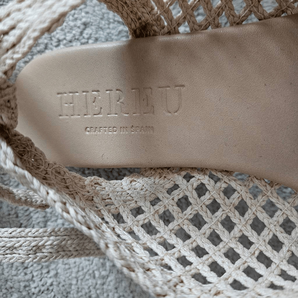 Hereu Loisa Woven Leather Slingback Sandal Size 38 in Cream