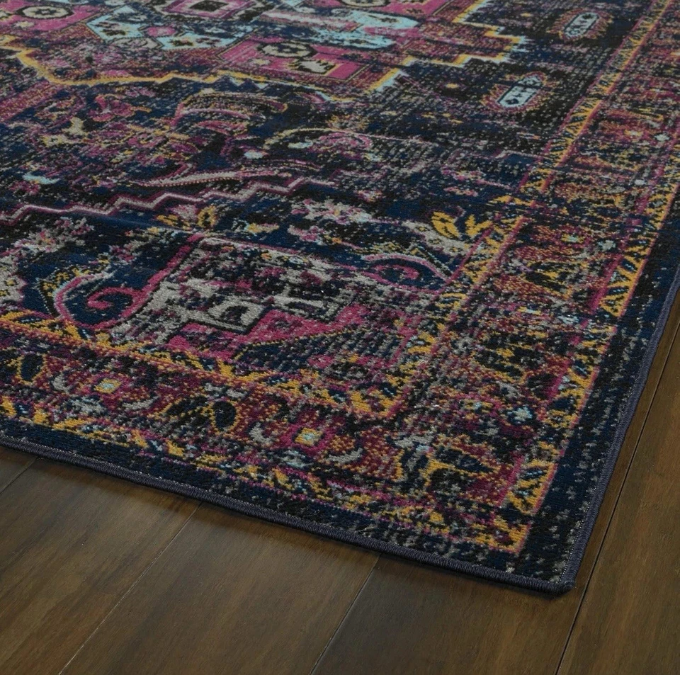 "Alfombra moderna del suroeste Kaleen Zuma Beach Collection 5'3"" x 7'3"" azul marino" Foto 4 de 4