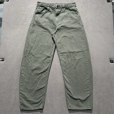 #ad GAP Jeans Womens 32 14T Tall Mesculen Green Denim Barrel High Rise Relaxed Baggy $32.88
