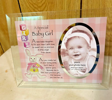 Baby Girl First Glass Photo Frame Pink Gorgeous 