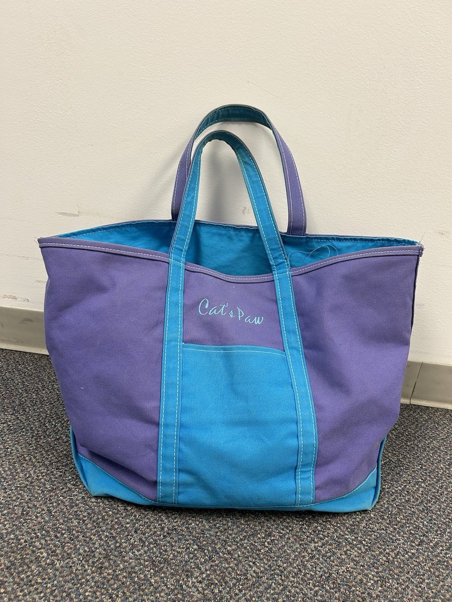 バッグ 80's VNTG L.L.Bean Bote and Tote US Made Vintage LL Bean Boat and Tote Bag Purple Blue Canvas USA Made