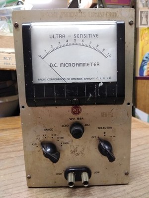 Vtg RCA Radio Corp Of America WV 84A Ultra Sensitive DC Microammeter 0-1.0