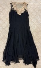 Antique silk chiffon mourning dress early 1900's