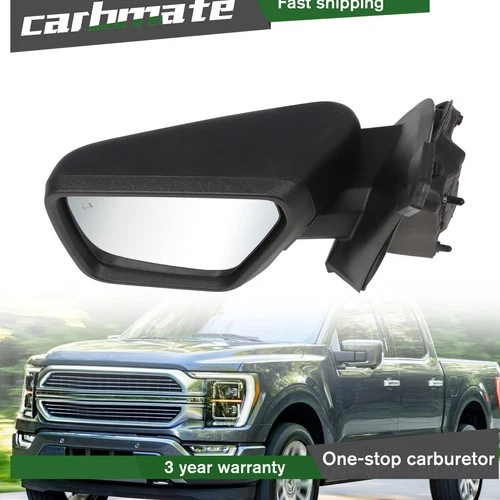 Driver Left Side Mirror Light with BLIS and Manual Fold For 21 to 24 Ford F-150