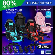 ELFORDSON Office Chair Massage Padded High Back Recliner Swivel Ergonomic Gaming