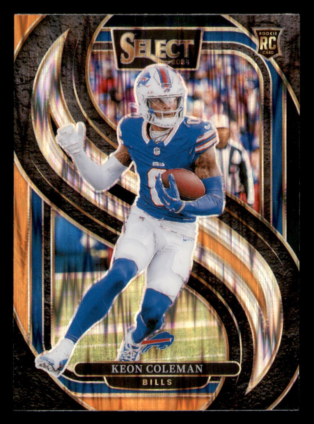 2024 Panini Select #153 Keon Coleman Black & Orange Prizm Shock