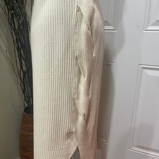 Maeve Anthropologie Desiree Knit Midi Skirt in Ivory