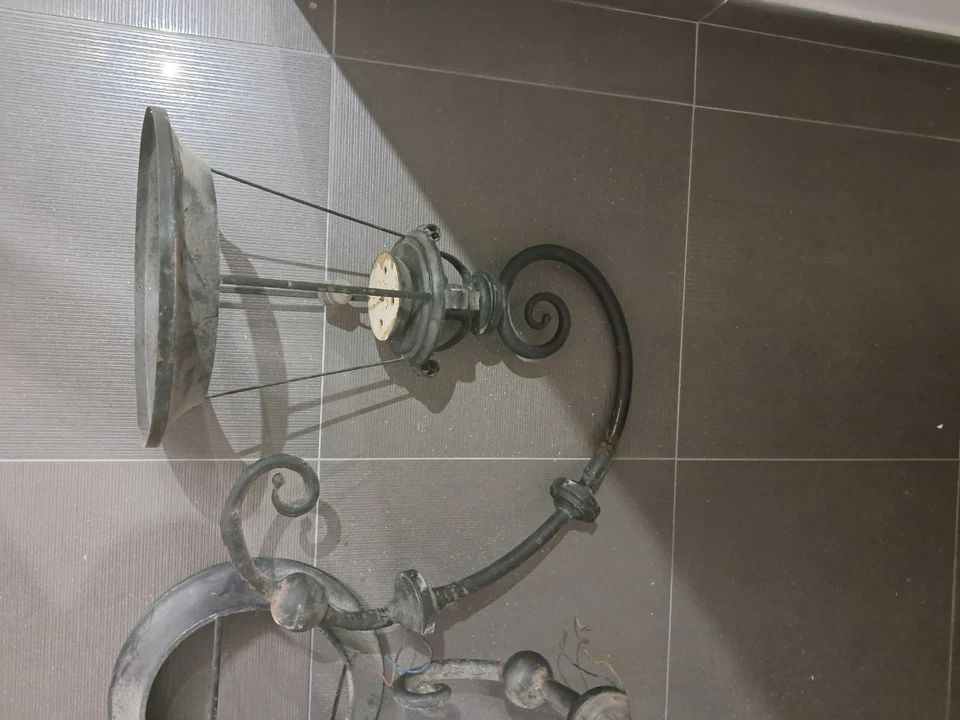 Lanterne Lampioni Stradali grandi Lampade da Esterno in Ferro Battuto primi 900 - Immagine 3 di 4