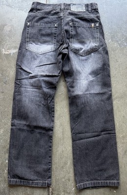 Vintage Y2K Southpole Brown Tab Jeans Black Fade Baggy Skater Pinkman Size 32