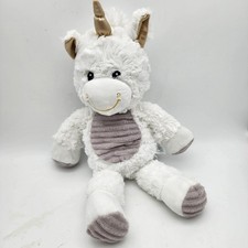Walmart White Unicorn Rattle Lovey Plush Stuffed Toy 15" Spark Create Imagine