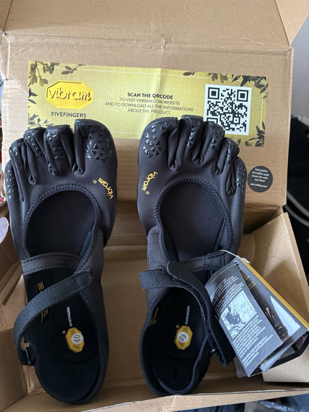 Vibram FiveFingers Negro Minimalista Puntera Descalza Zapatos Ligeros Reino Unido 6.5 UE 40