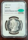 1881-S CAC NGC MS66 * STAR MORGAN DOLLAR DMPL OBVERSE VERY FLASHY COIN