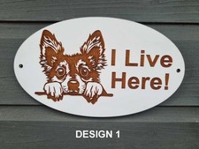 Dog security sign I live here for gate, wall, etc.