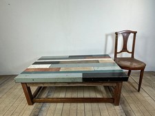 Table Basse Bois Massif - Tronçon De Bois - 180x80x50cm - Plateau épais 7cm - Forme Ovale