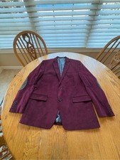 Lauren Ralph Lauren Blazer corduroy men  s 44R maroon elbow patch Jacket Fox Line