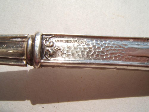 ANTIQUE TOMATO SPOON SERVER MARKED STERLING SILVER HANDLE PAT DATE - Picture 15 of 19
