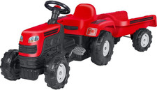 Trattore Rosso a Pedali per Bambini - Con Rimorchio Removibile - Sellino Ergonom
